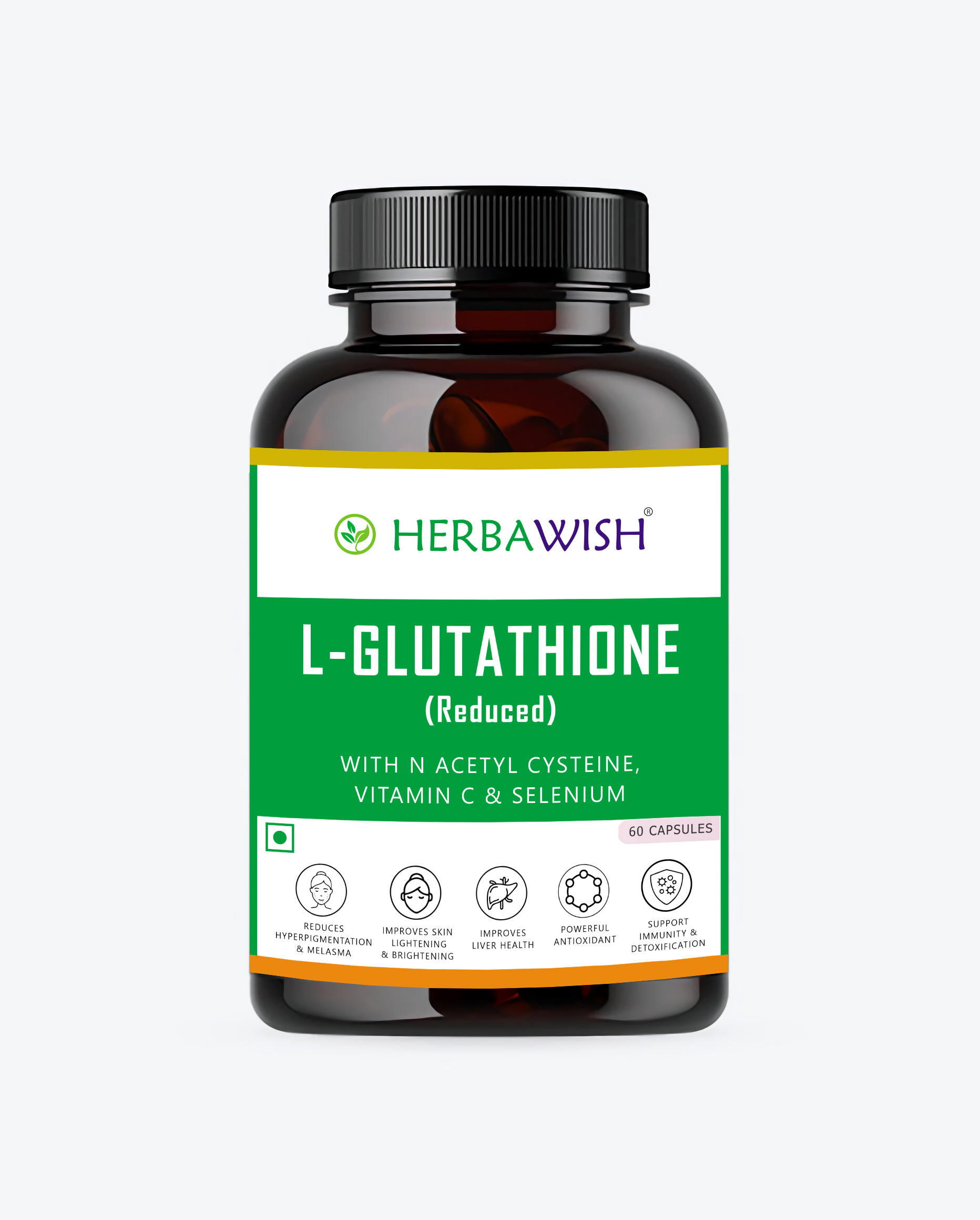 Herbawish L Glutathione Reduced 1000mg with N Acetylcysteine